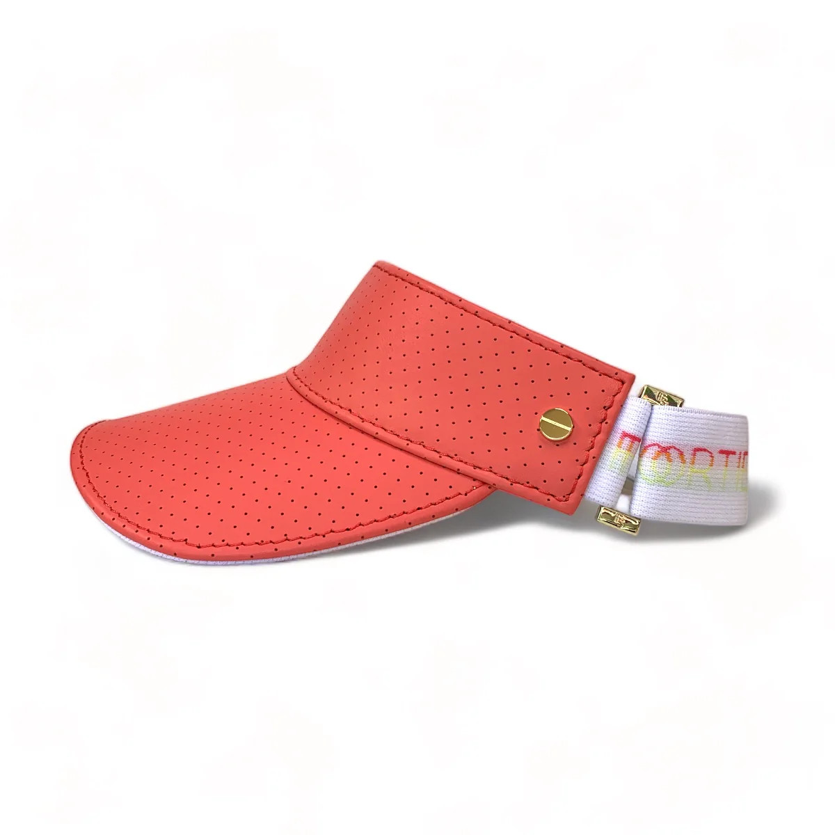 The Leather Visor - Watermelon Sorbet & Gold | Fenix Sportier