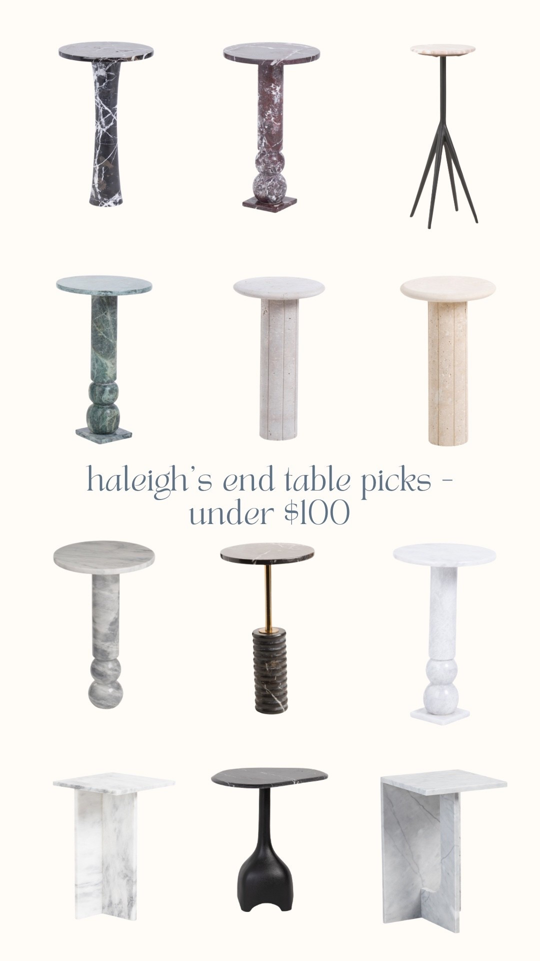 9.16.25 end table picks under $100 - run!!