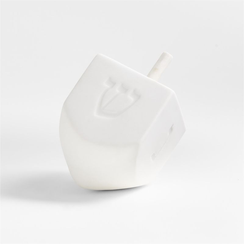 Small White Porcelain Dreidel Sculpture + Reviews | Crate & Barrel | Crate & Barrel