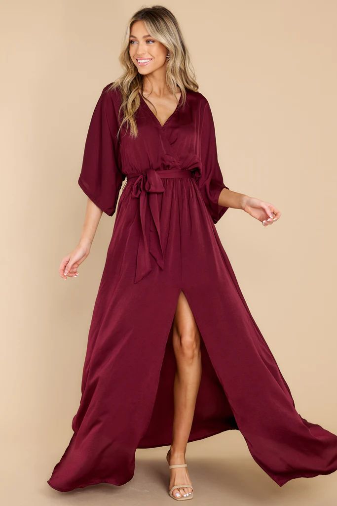 Can't Look Away Burgundy Maxi Dress | Red Dress 