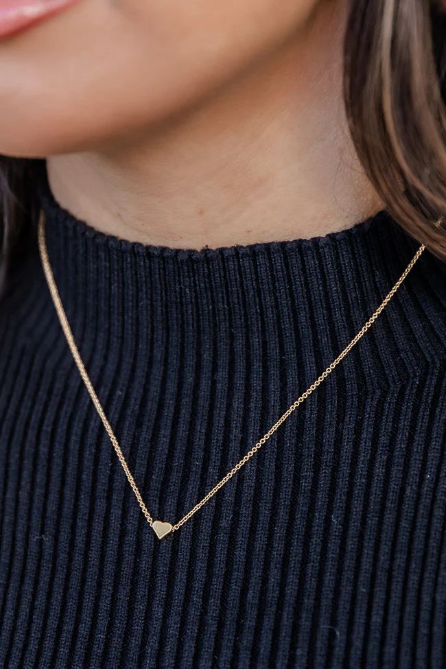 Want To Know You Better Gold Heart Dainty Necklace | Pink Lily