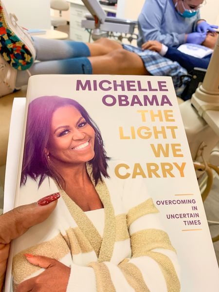 Started the NEW Michelle Obama Book, the Light we Carry while baby girl was in her ortho appt. Really really good! #Books #MomLife #OntheGo #BookLovers #MichelleObama #Overcoming #RaisingTeens 

#LTKfamily #LTKHoliday #LTKkids