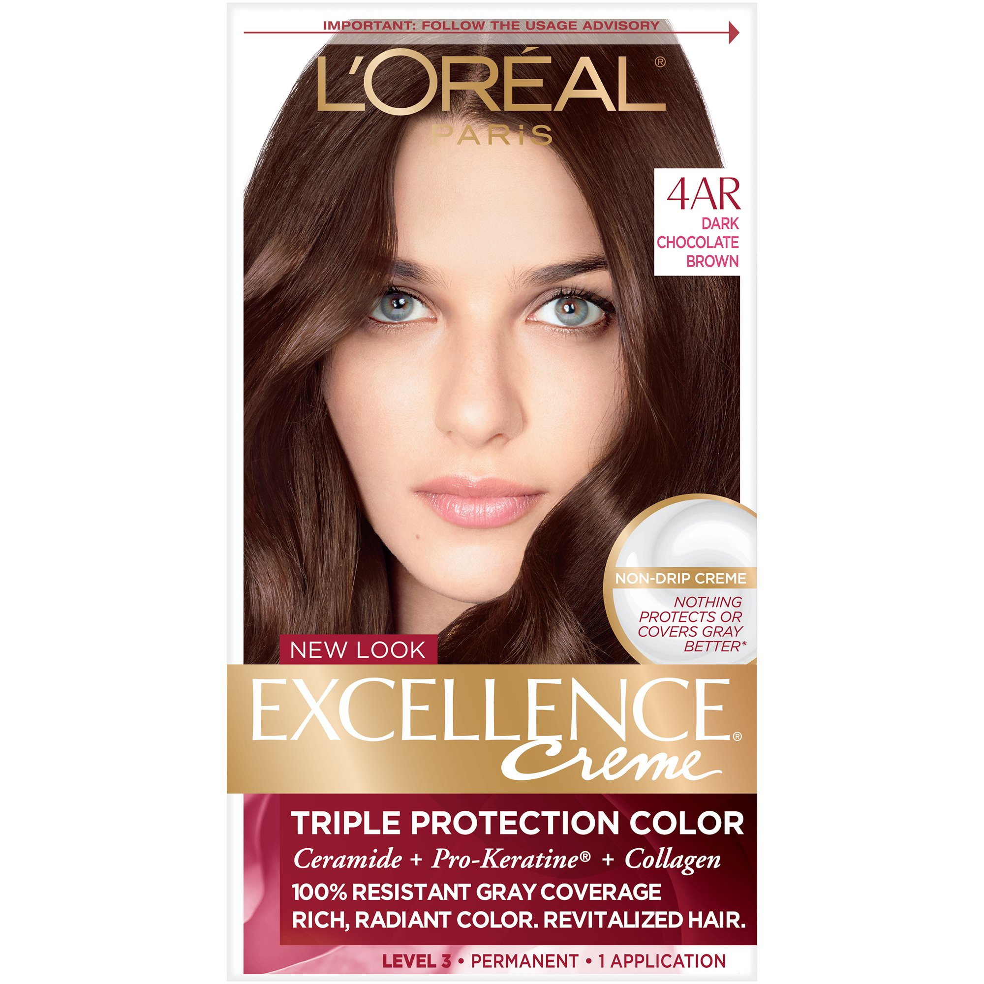 L'Oreal Paris Excellence Creme Permanent Triple Protection Hair Color, 4AR Dark Chocolate Brown, ... | Walmart (US)