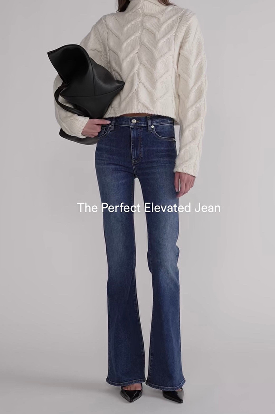 Frame denim - slight flare bootcut dem jeans with off white cable knit sweater 

#LTKootd #LTKOver40