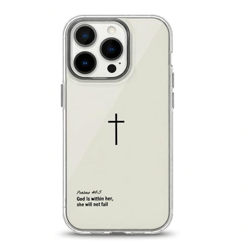 Psalms 46:5 Quote Phone Case for iPhone, Cross Phone Case Clear for iPhone 12/13/14/15/16/17 Pro/Pro Max (Clear,17promax) | Amazon (US)