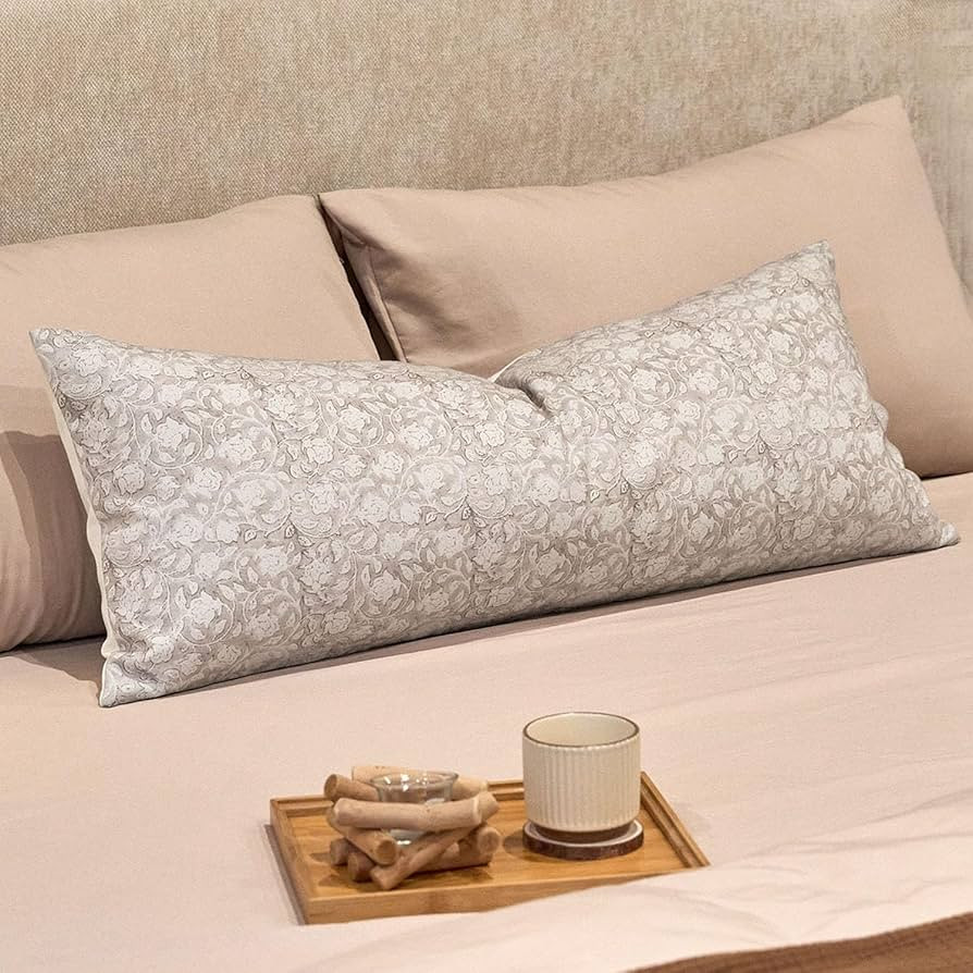 DOMVITUS Floral Pillow Covers, 14x36 Lumbar Pillow Cover, Block Print Pillow Cover, Decorative Ac... | Amazon (US)