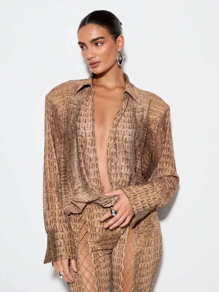 KIZN Bodysuit Lace Up Detail Draped Neckline Occasion Evening Party Festival Summer Glamour Fashion Statement Piece | SHEIN