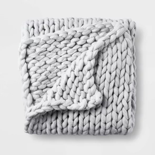 50" x 70" Oversized Chunky Hand Knit Decorative Bed Throw - Casaluna™ | Target