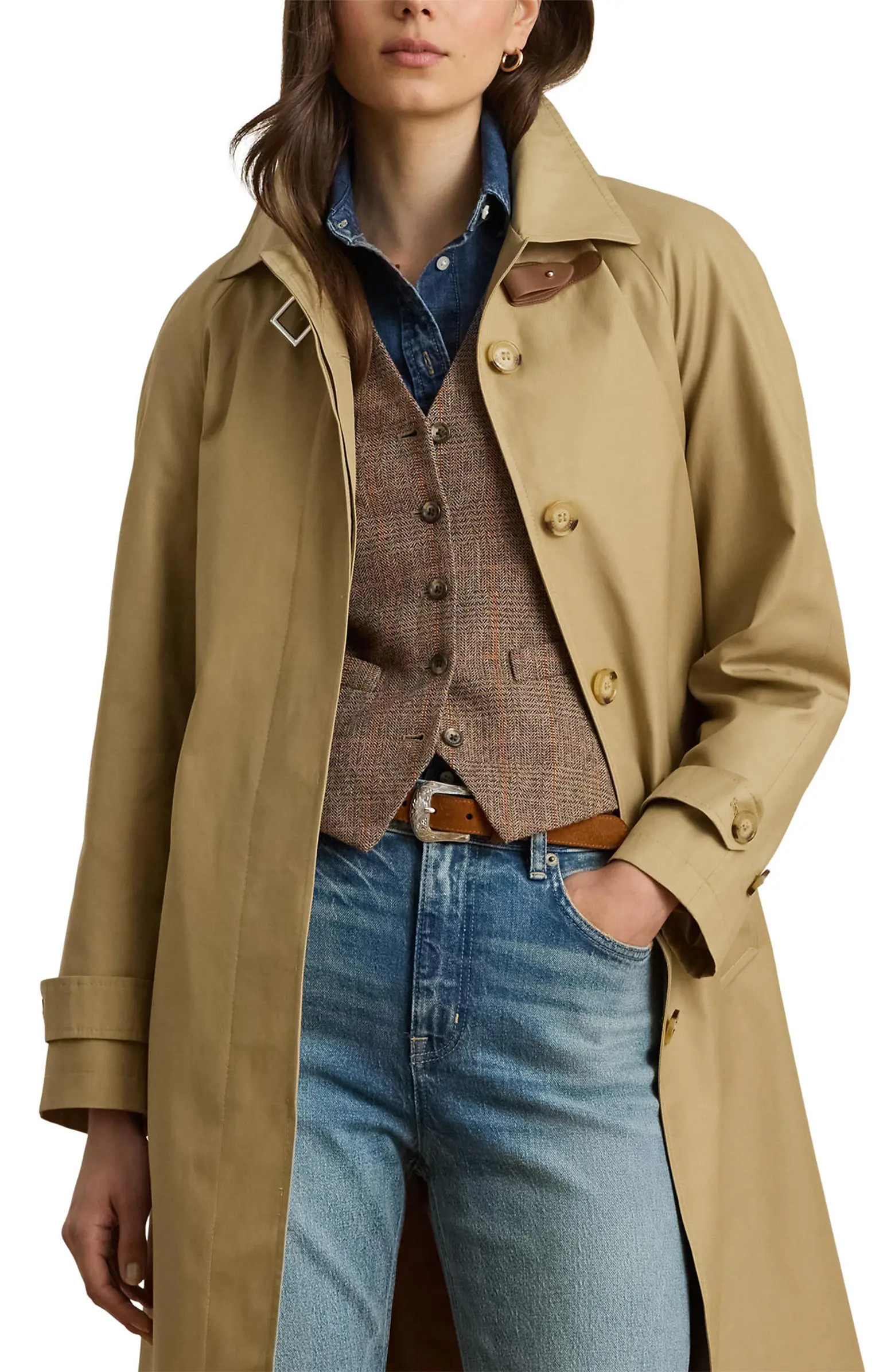 Belted Cotton Blend Trench Coat | Nordstrom