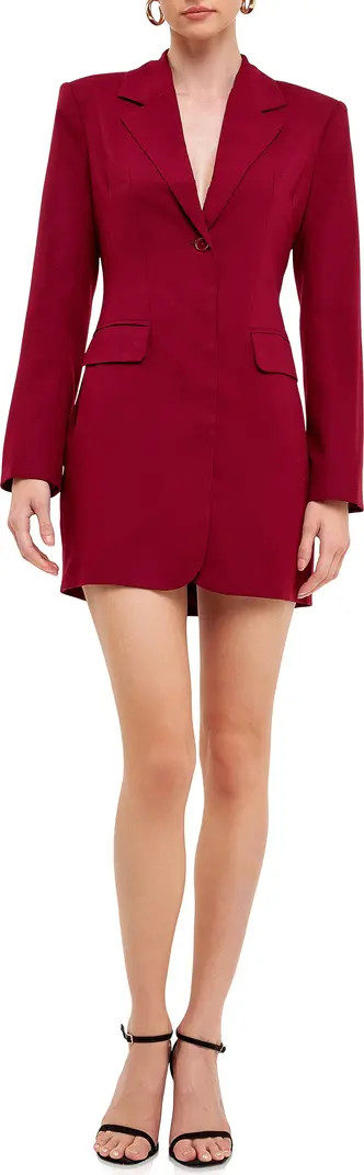 Strappy Back Long Sleeve Blazer Dress | Nordstrom