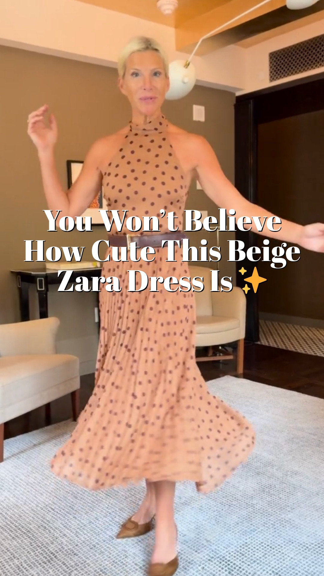 Proof that beige isn’t boring. Pleats, dots, done.

#LTKStyleTip