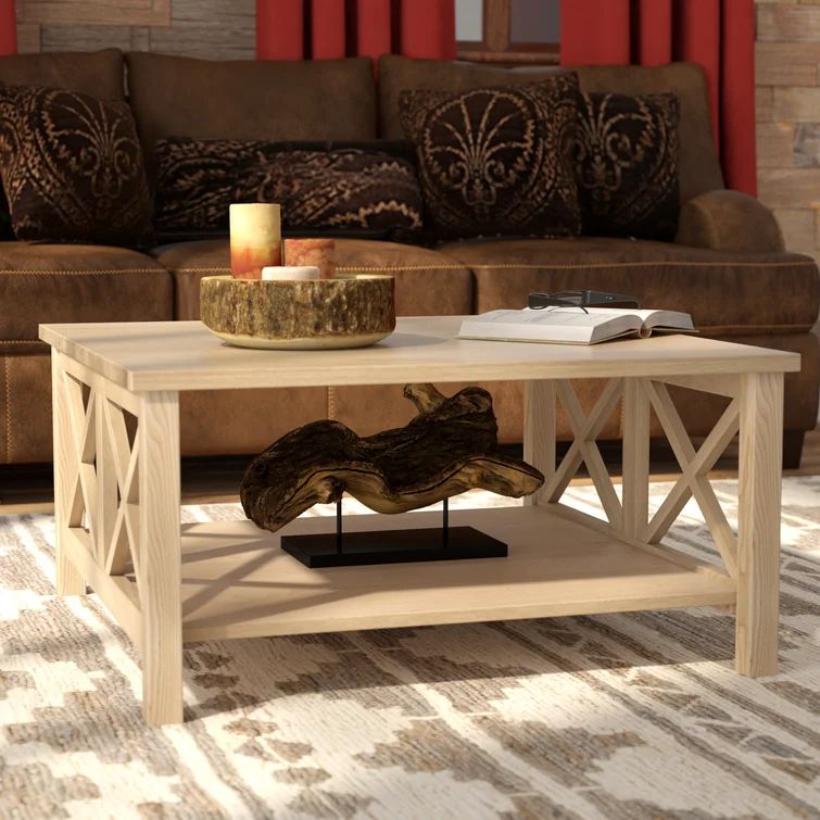 Rossitano Solid Wood Coffee Table with Storage | Wayfair North America