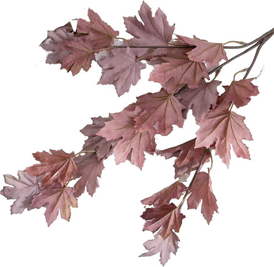 3 PCS Artificial Maple Leaves Branches Stems Faux Maple Leaf for Thanksgiving Decorations Lifelik... | Amazon (US)