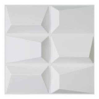 19.7 in. x 19.7 in. x 1 in. White PVC 3D Wall Panels Interior Wall Design (12 Panels/case) | The Home Depot
