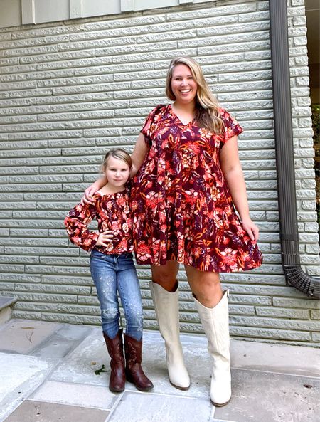 Happy Fall!! My daughter picked out our outfits for this momentous occasion! LOVE that they have family matching at old navy!! I’m in the XXL dress (goes to 4X) and my wide calf boots are Arula! OBSESSED 
her kids boots are target! We love to match!

#LTKsalealert #LTKfamily #LTKplussize