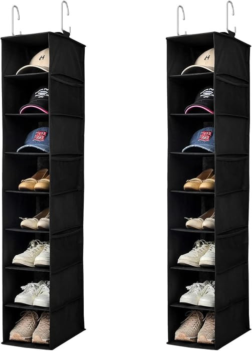 Hanging Shoe Organizer for Closet with Side Mesh Pockets\uff0cHat Racks for Baseball Caps\uff0cSh... | Amazon (US)