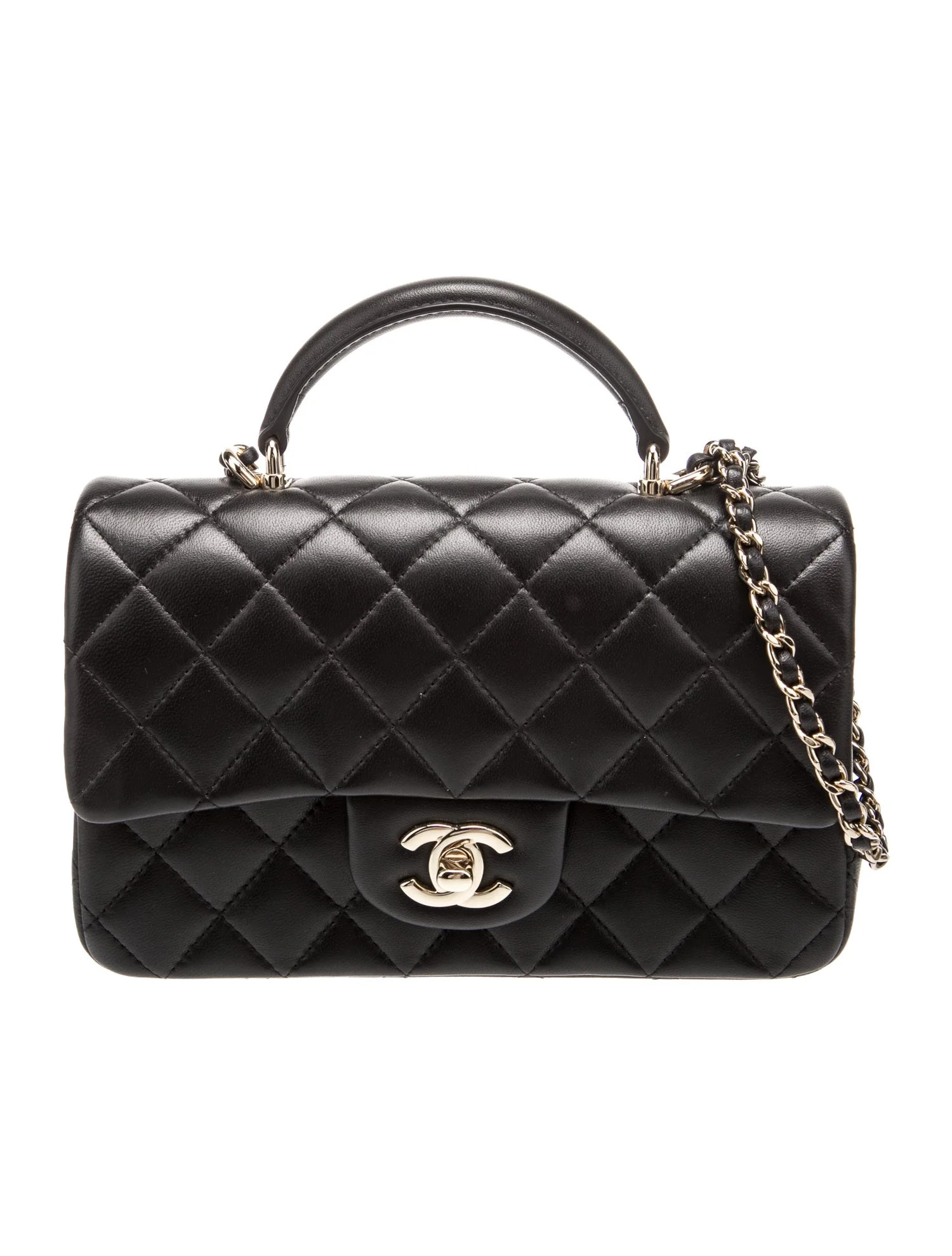 Rectangular Mini Top Handle Flap Bag | The RealReal