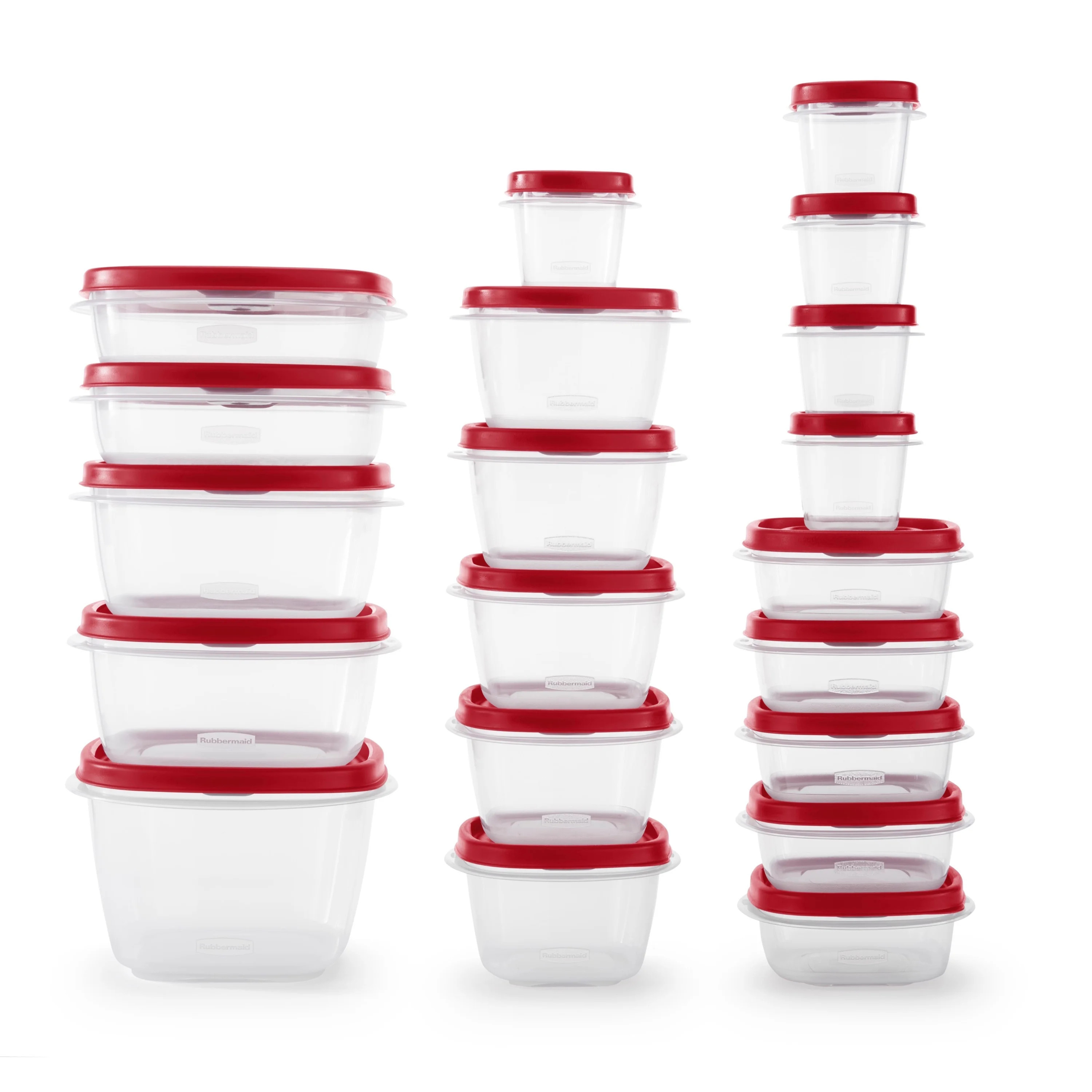 Rubbermaid EasyFindLids 40 Piece Food Storage Containers with Vented Lids Variety Set, Red | Walmart (US)