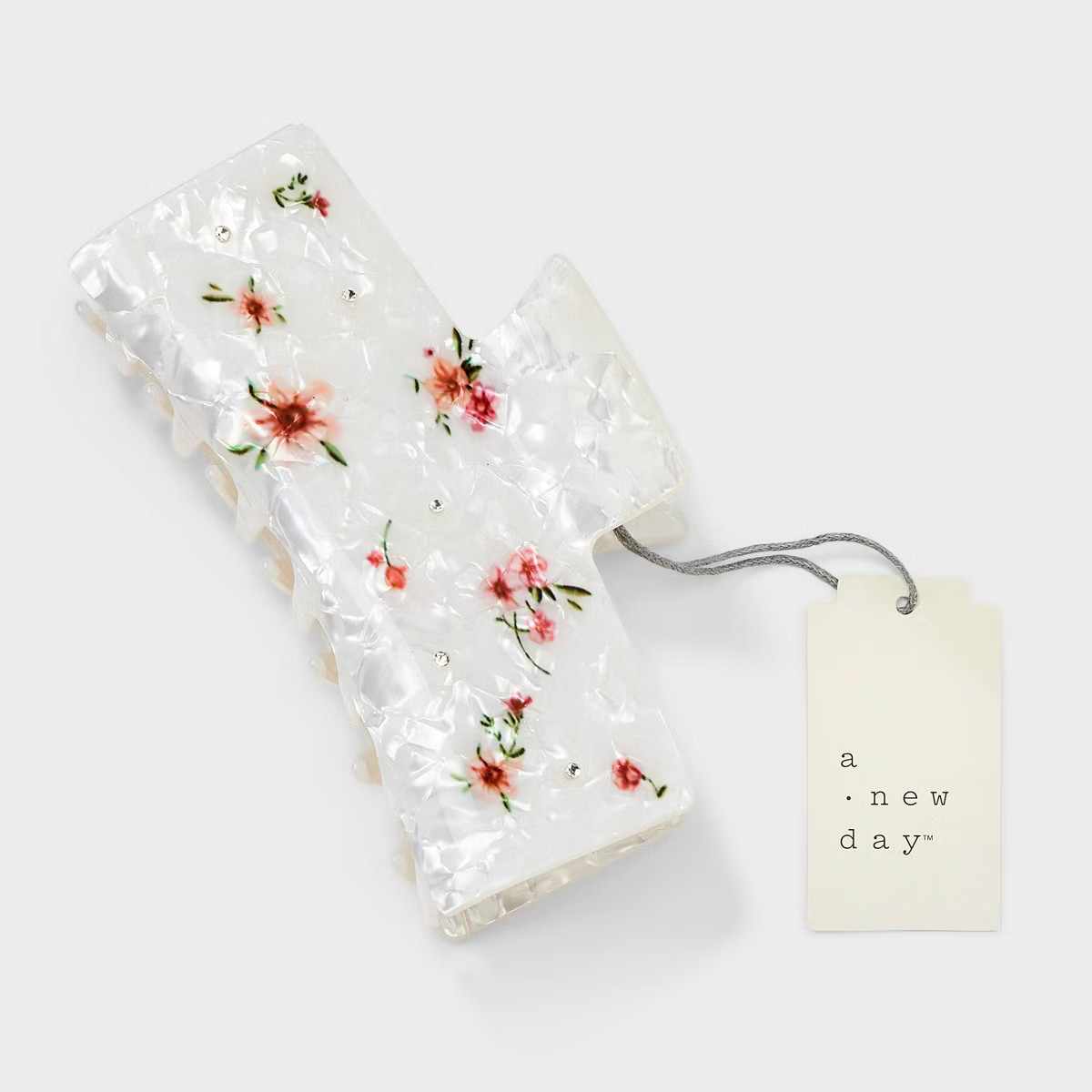 Jumbo Claw Hair Clip Acrylic Flower Print - A New Day™ Ivory | Target