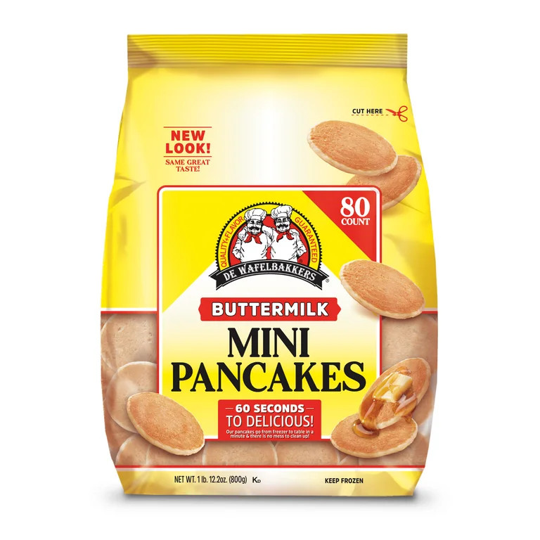 De Wafelbakkers Buttermilk Mini Pancakes, 1lb 12.2 oz, 80 Count Bag (Frozen) | Walmart (US)