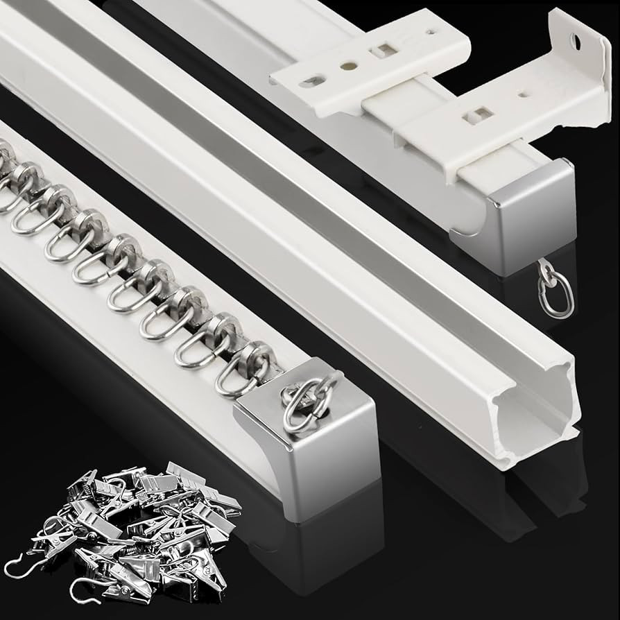 KOLAKO Ceiling Curtain Track, (3Ft-9Ft) Heavy Duty Curtain Track Ceiling or Wall Mount Aluminum C... | Amazon (US)