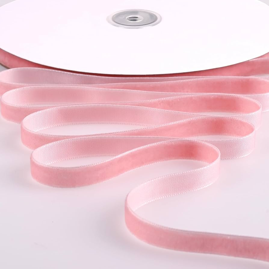 Velvet Ribbon 3/8 Inch x 30yd,Moukiween Pink Velvet Ribbon for Gift Wrapping Invitation Floral Ha... | Amazon (US)