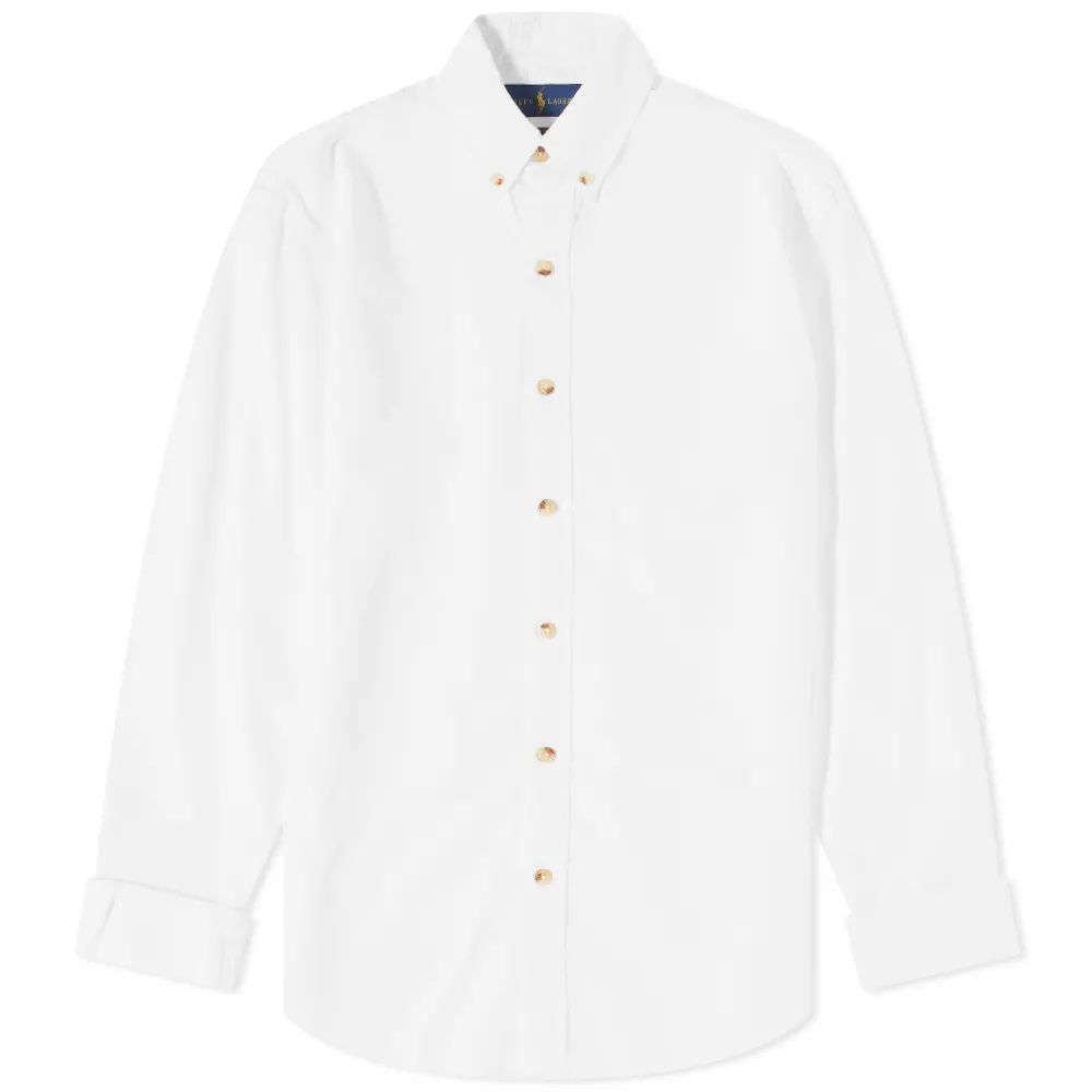 Polo Ralph Lauren Mens White Pique Button Down Shirt, Size X-Large | Jomashop.com & JomaDeals.com