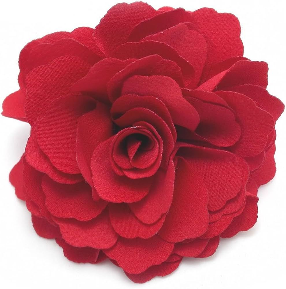Meilliwish Camellias Flower Hair Clip and Brooch Pin (Red) (A74) | Amazon (US)
