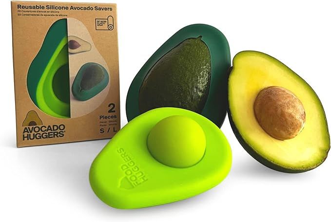 Avocado Huggers by Food Huggers | 2pc Silicone Reusable Avocado Savers with Pit Storage | BPA Fre... | Amazon (US)