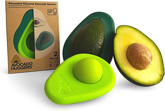 Avocado Huggers by Food Huggers | 2pc Silicone Reusable Avocado Savers with Pit Storage | Plastic... | Amazon (US)