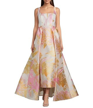 Alex Marie Thalia Floral Jacquard Square Neck Sleeveless Gown | Dillard's | Dillard's