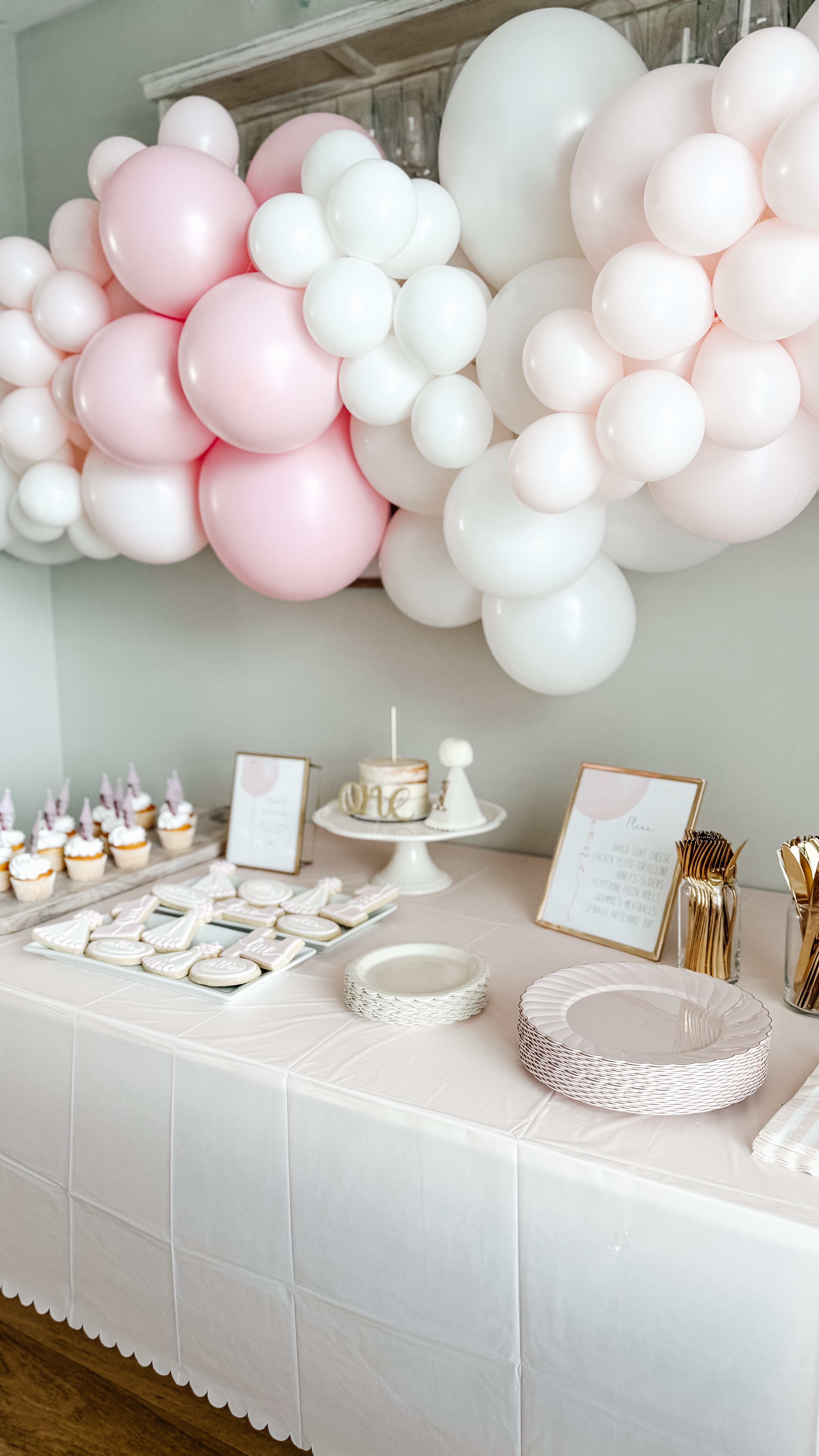 Pink and white classic first birthday party. Most items are from Amazon! 

#LTKParties