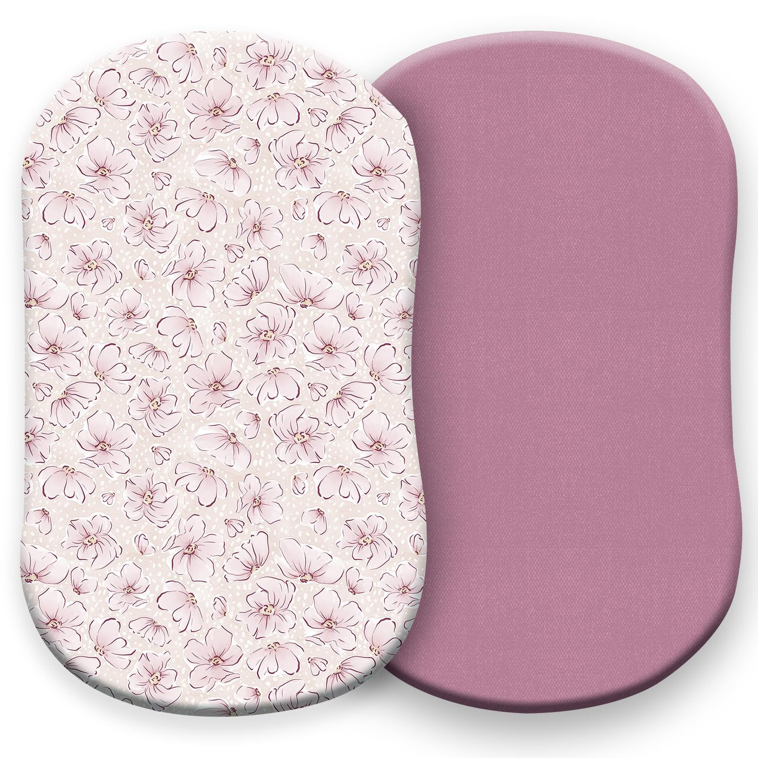 Pobibaby – 2 Pack Bassinet Sheets Girl, Bassinet Sheets Cotton 33x20 for Girls and Floral Nurse... | Amazon (US)