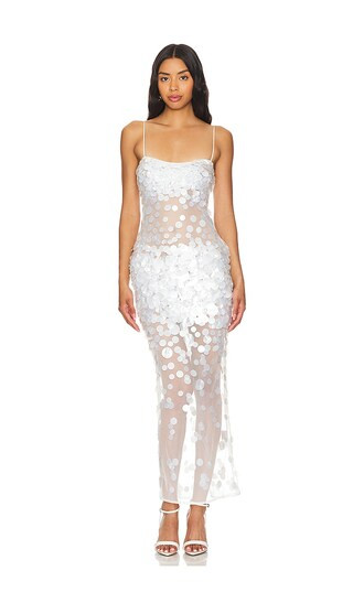 Mischa Dress in Ivory Mesh Dress Sheer Dress Sequins Outfit Sequin Maxi Dress Sequin Gown | Revolve Clothing (Global)