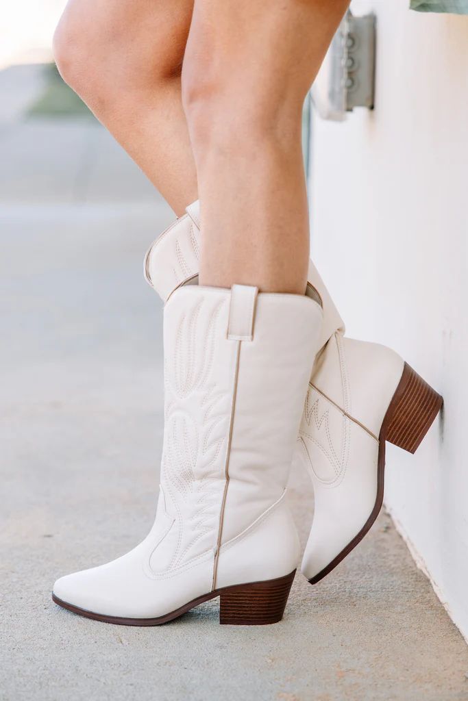 Everything You Want Cream White Western Boots | The Mint Julep Boutique