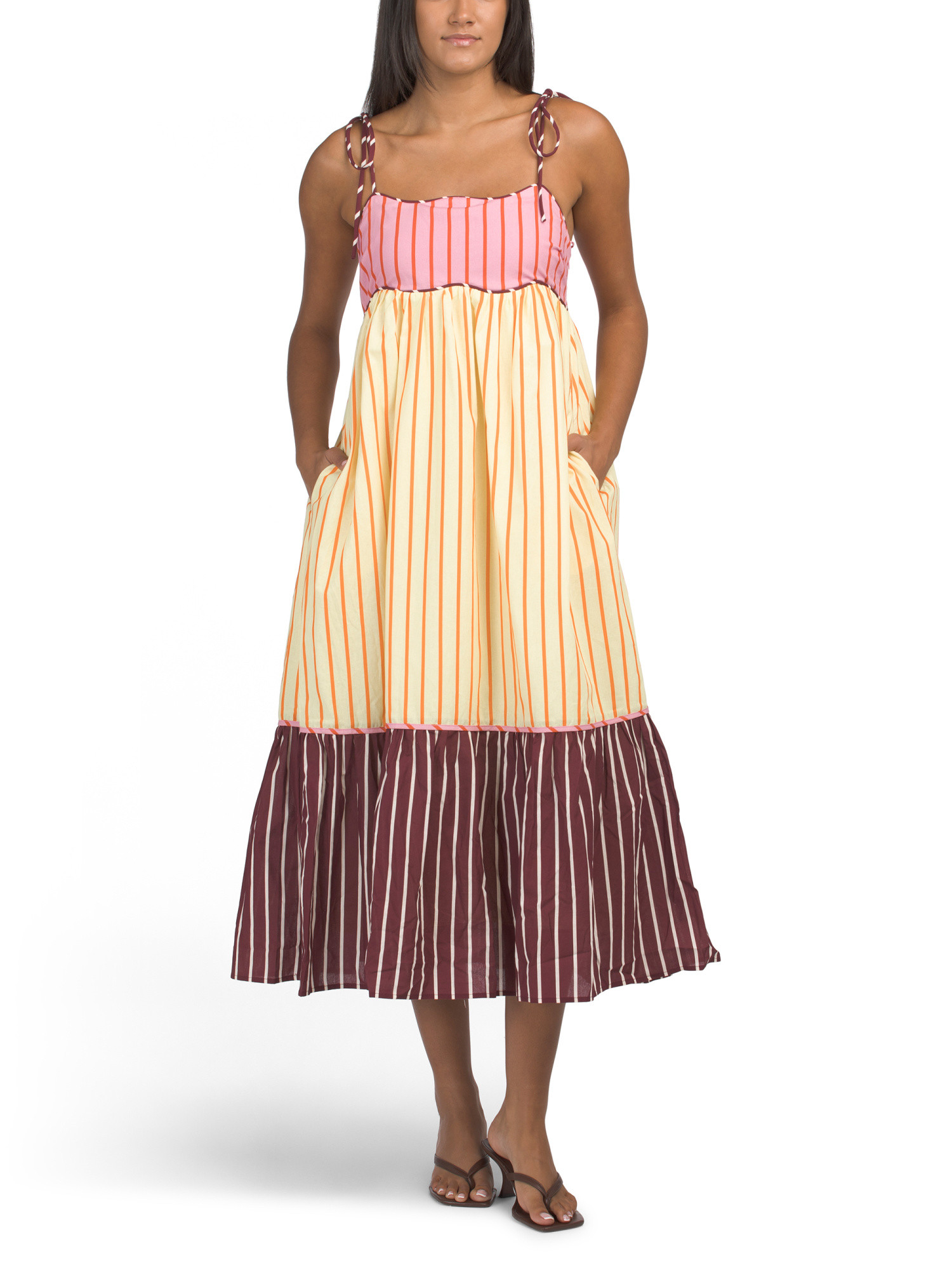 Color Block Striped Sleeveless Midi Dress | Casual Dresses  | Marshalls | Marshalls