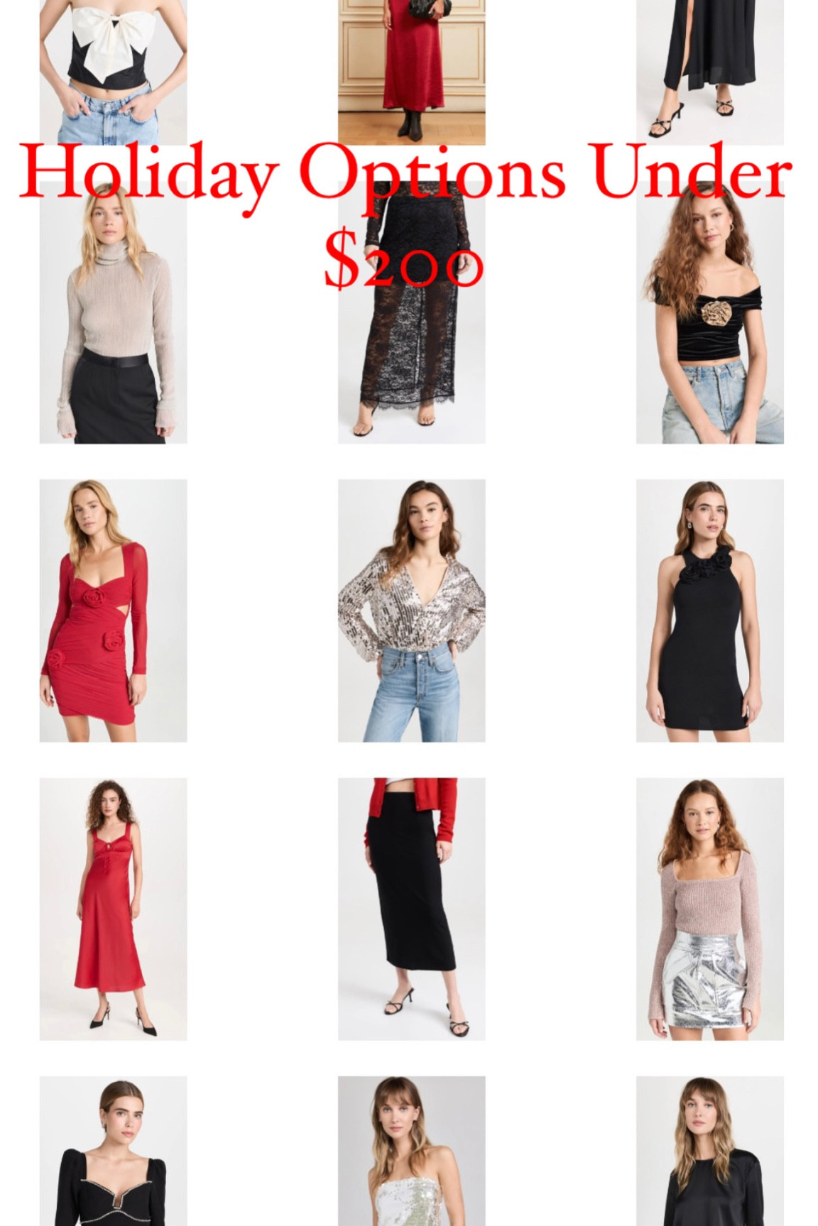 Holiday Options Under $200
Shopbop

#LTKstyletip #LTKSeasonal #LTKHoliday