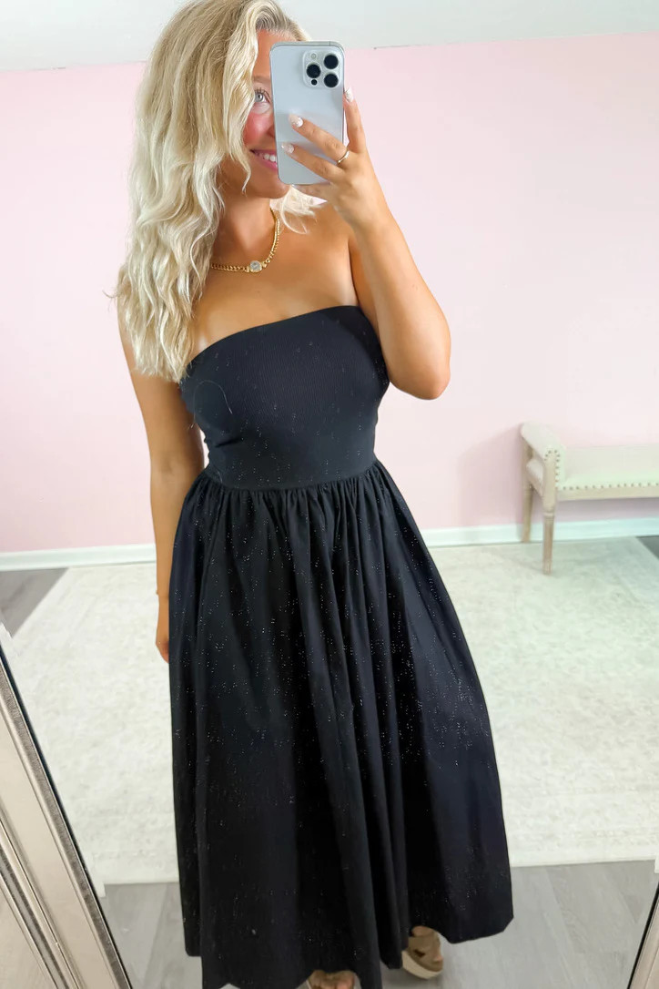 Giselle Strapless Midi Dress | Elegant Midi Dress | Poppy Jane