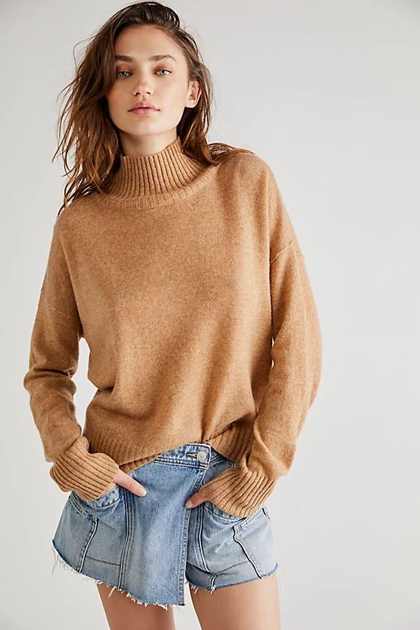 Poppy Cashmere Turtleneck by Free People, Camel, L | Free People (Global - UK&FR Excluded)