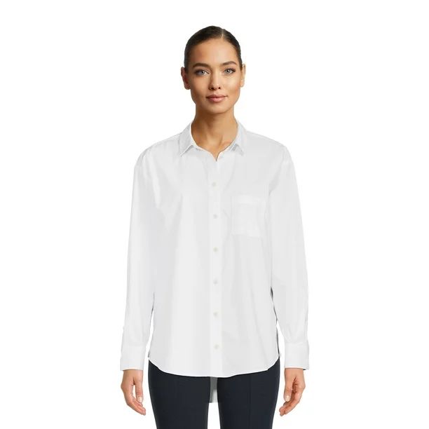 Time and Tru Women's Oversized Button-Down Shirt | Walmart (US)