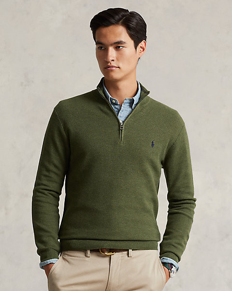 Mesh-Knit Cotton Quarter-Zip Jumper | Ralph Lauren (UK)