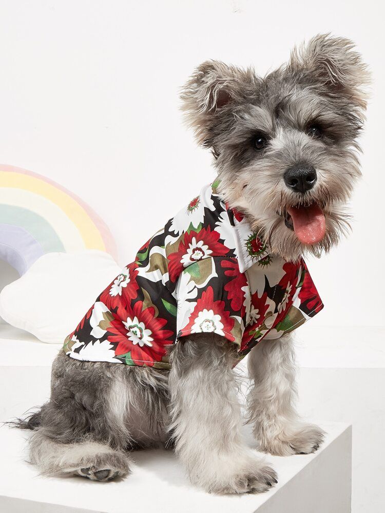 Flower Print Hawaiian Pet Shirt | SHEIN