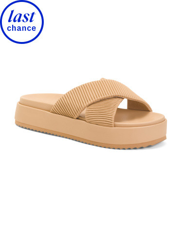 Leather Sylvie Platform Slide Sandals | Marshalls