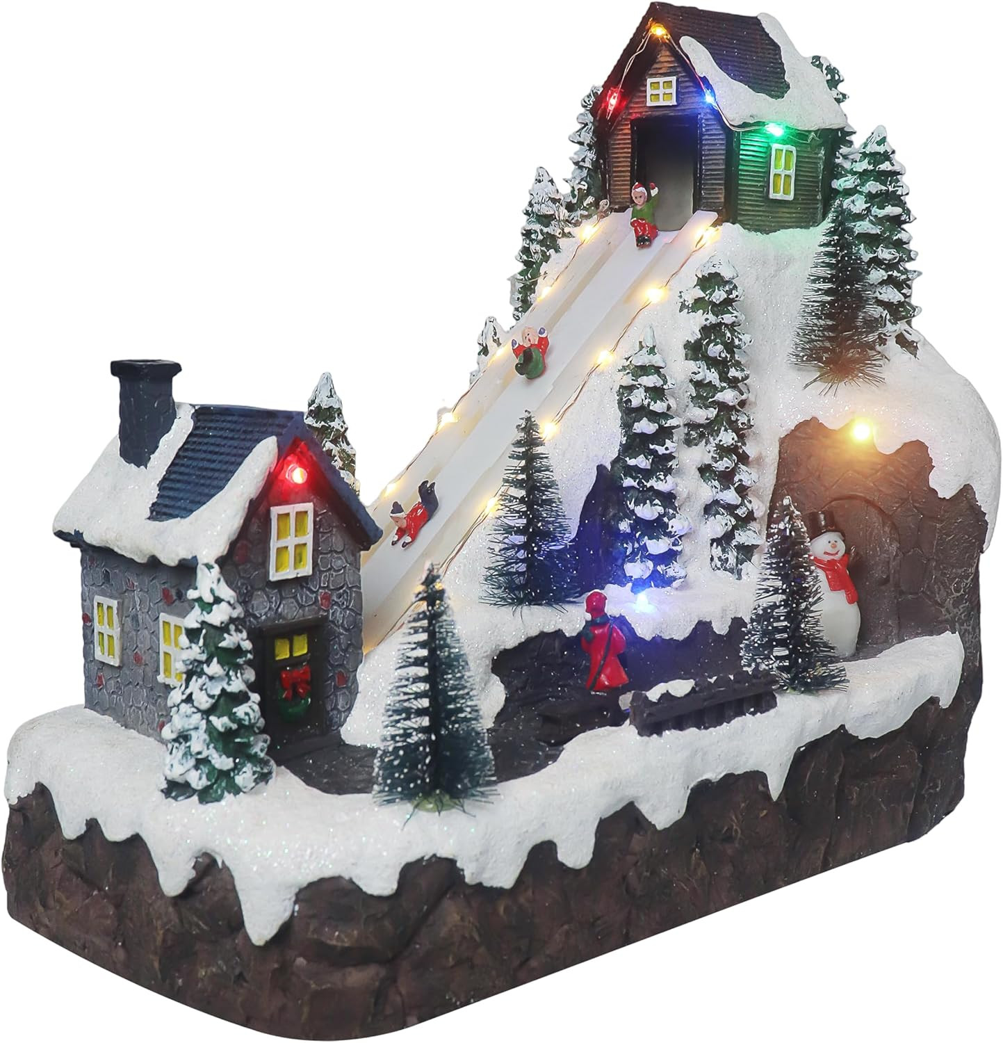 Christmas Village Sledding Down Hill - Lighted Musical Snow Village with 8 Animated Kids Going Do... | Amazon (US)
