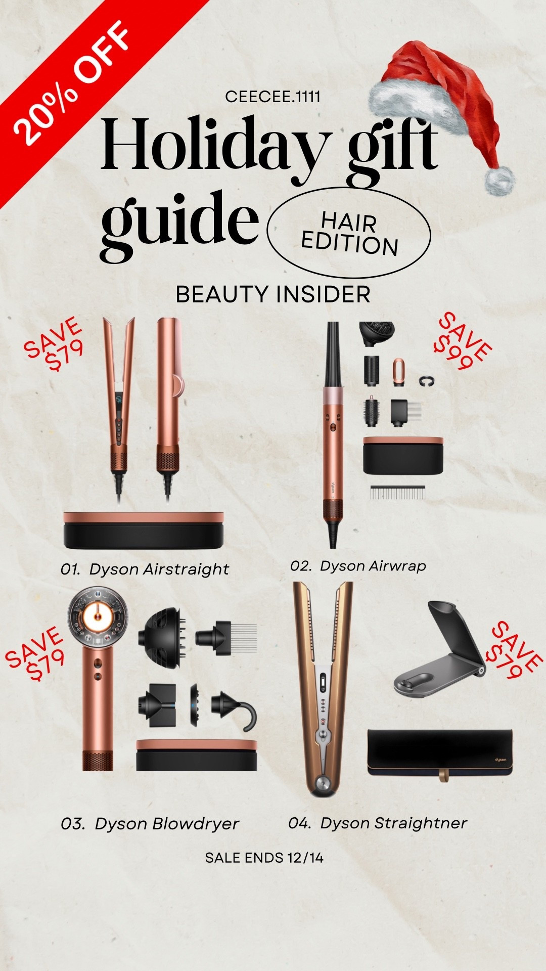 If you’ve been wanting any of the Dyson products this is your time to get them the cheapest I’ve seen them! Especially the new Dyson Airstraight! 

⭐️use code GIVEGIFTS at checkout⭐️
* must be a beauty insider 

I have so much hair and all of these are in my reach for pile. They cut my style time in half! The Airstraight is my new new favorite but I love them all equally! They all serve a purpose and I couldn’t pick one over the other. If you wanted a quick all in one though, for straight hair… the Airstraight is a no brainer! 

Dyson Airstraight 
Dyson airwrap 
Dyson blowdryer 
Dyson straightener 
Dyson sale 
Hair tools 
Sephora sale 
Sephora beauty insider


#LTKGiftGuide #LTKBeauty #LTKSaleAlert