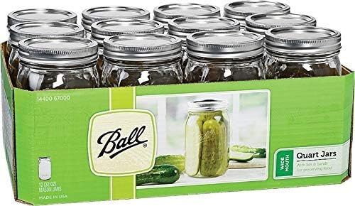 Ball Mason 32 oz Wide Mouth Jars with Lids and Bands, Set of 12 Jars. | Amazon (US)
