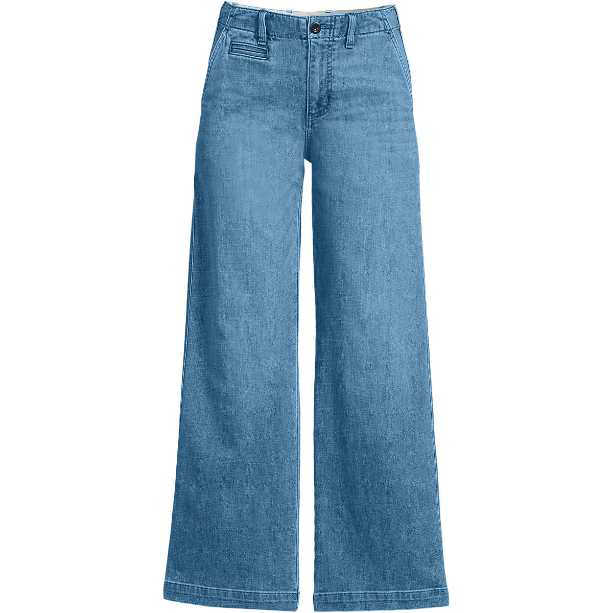Women's Mid Rise Denim Wide Leg Ankle Jeans | Lands' End (US)