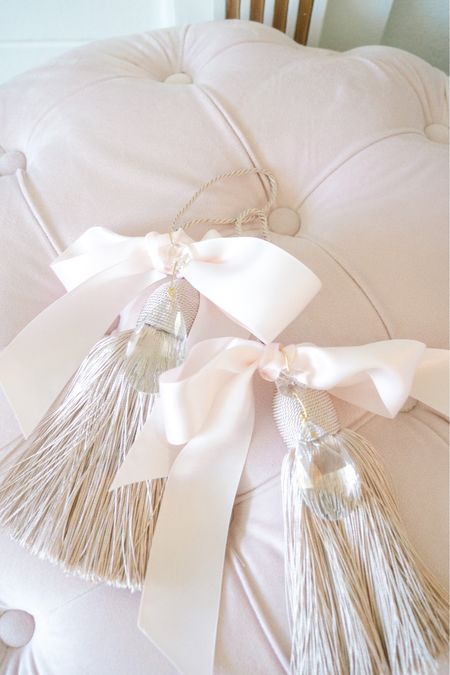 These tassels are so stunning and can be used on sconces, door knobs, curtain pullbacks, etc


Tassels / curtain pull backs / pink bow tassels / pink nursery decor / door knob decor / dresser decor / pink decor / French tassel decor / crystal ornament for sconces 

#LTKFind #LTKstyletip #LTKhome