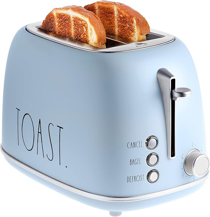 Rae Dunn Retro Rounded Bread Toaster, 2 Slice Stainless Steel Toaster with Removable Crumb Tray, ... | Amazon (US)