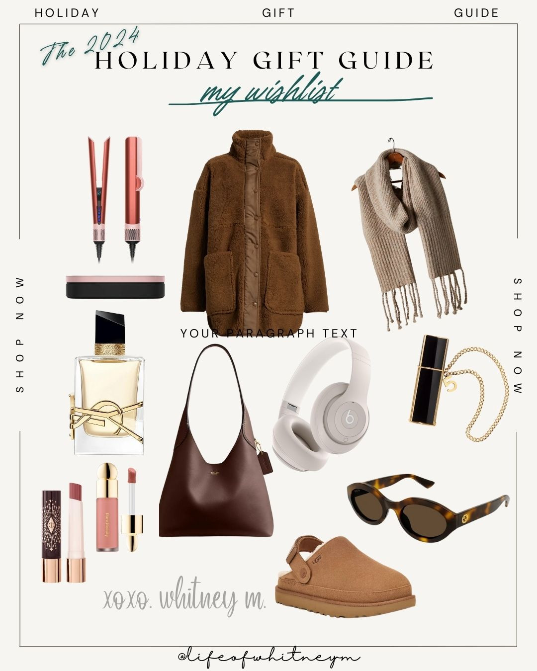 My wishlist: for that girl who loves timeless staples and cozy luxuries. From beauty must-haves to chic everyday essentials, these are the pieces topping my holiday list. What’s on yours? 🎁✨ #HolidayWishlist #GiftGuide2024 

 

#LTKSeasonal #LTKHoliday #LTKGiftGuide